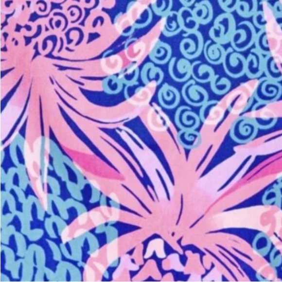 Lilly Pulitzer Sherida Top in Borealis Blue Tropic Down Low size Large NWT - Picture 4 of 11